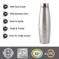 Stainless Steel Water Bottle/Fridge Refrigerator Bottle/ 100% Leak Proof/Office Bottle/School Bottle, 1000 ML-thumb1