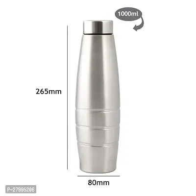 Stainless Steel Water Bottle/Fridge Refrigerator Bottle/ 100% Leak Proof/Office Bottle/School Bottle, 1000 ML-thumb3