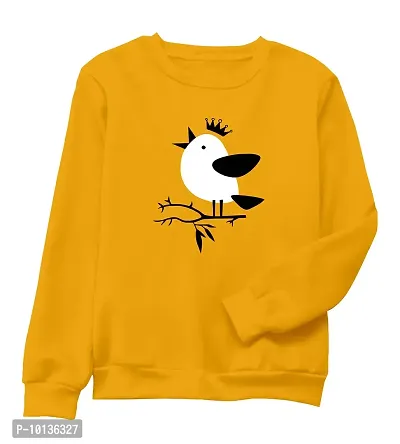 Women Full Sleeve t-Shirt(Bird) (X-Large, Yellow)