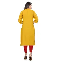 SATTVA Women's Pure Khadi/Cotton Material Straight Cut Kurta for Women Regular wear Round nack Kurtis (Yellow, X-Large)-thumb3