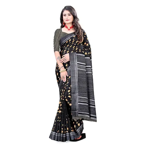 dB DESH BIDESH Women`s Traditional Bengal Handloom Tant Pure Saree Pompom Desigined With Blouse Piece (Deep White)