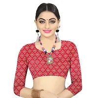 SATTVA Women's Digital Print Cotton Blend Tassels and Latkan Saree With Blouse Piece (Free size)-thumb1