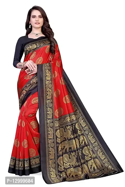 SATTVA Women's Patola Print Art Silk Saree with Blouse (Free size)