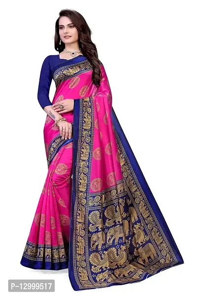 SATTVA Women's Patola Print Art Silk Saree with Blouse (Free size)