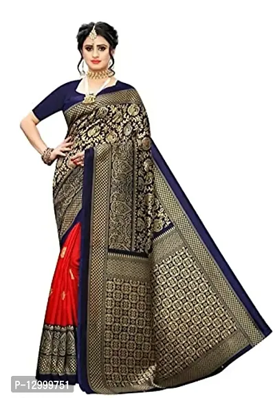 SATTVA Women's Banarasi Art Silk Saree With Blouse Piece (ARTLICHISILK_RED_Red)-thumb0