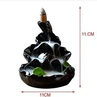 Avira Shoppe Handcrafted Black Smoke Fountain Backflow Incense Burner Decorative Showpiece - 12 cm (Polyresin, Black)-thumb2