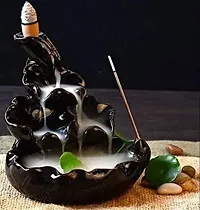 NDiva's Art & Craft Polyresin Decorative Smoke backflow Incense Burner/Incense Holder with 10 backflow Scented Cones for Fragrance for Office/Home Decor Item-thumb2