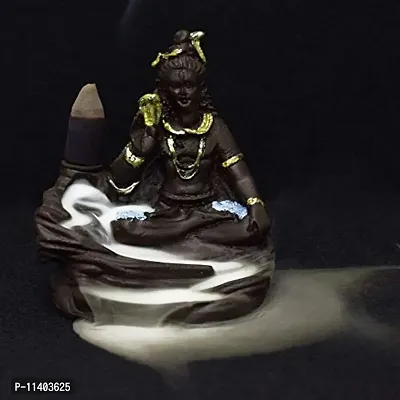 Generic Lord Shiva Smoke Back Flow Cone Incense Holder, Agarbatti Incense Decorative Showpiece Backflow Scented Cone Incenses H - 12 cm