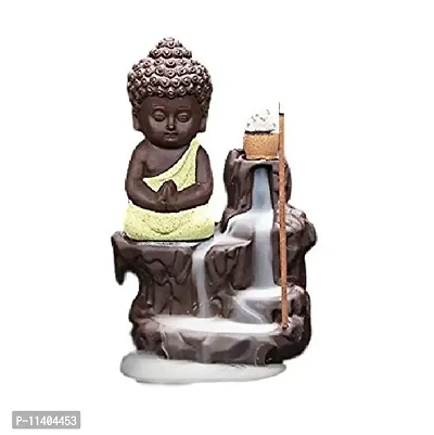 STARDOM MART Lord Buddha Smoke Back Flow Cone Incense Holder, Agarbatti Incense Decorative Showpiece (Blue) / Fog Fountain Buddha Decorative 15 Free Smoke Backflow Cone/ FENG SHUI/archies/idol-thumb0