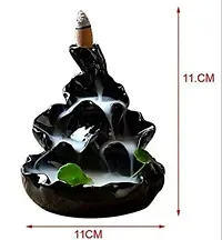 NDiva's Art & Craft Polyresin Decorative Smoke backflow Incense Burner/Incense Holder with 10 backflow Scented Cones for Fragrance for Office/Home Decor Item-thumb1