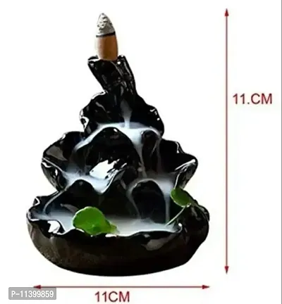 NDiva's Art & Craft Polyresin Decorative Smoke backflow Incense Burner/Incense Holder with 10 backflow Scented Cones for Fragrance for Office/Home Decor Item-thumb2