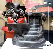 SHEKHAWAT Craft Lord Red Ganesha Smoke Backflow Cone Incense Holder Decorative Showpiece with 10 Free Smoke Backflow Scented Cone Incenses Decorative Showpiece-thumb2