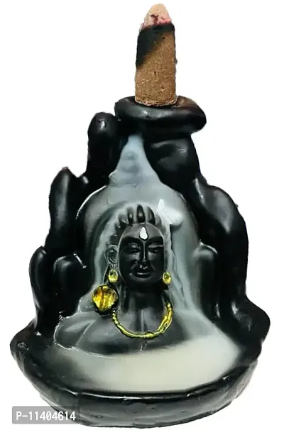 Mangalamcrafts Handmade Lord Shiva Backflow Made of Resin, Smoke Incense Holder with 10 Cone( Dhoop )