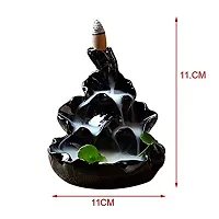 G R Enterprise Polyresin Medium Waterfall Smoke Fountain Backflow Cone Incense Holder - (10 Pieces of Back Flow Smoke Cones, Black)(Conical)-thumb1