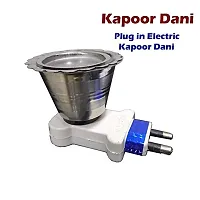 Dhoop Dani Incense Burner(Useful for Loban, Bakhoor, Oudh, Agarbatti) Quick Burn Steel Kapoor Dani Electric Stand for Home (Metal, Oval)-thumb2
