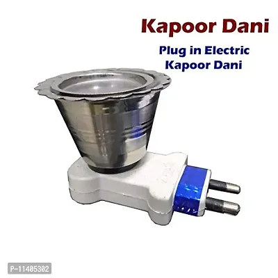 Dhoop Dani Incense Burner(Useful for Loban, Bakhoor, Oudh, Agarbatti) Quick Burn Steel Kapoor Dani Electric Stand for Home (Metal, Oval)-thumb3