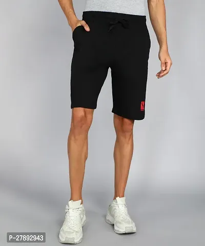 Stylish Fleece Solid Regular Shorts For Men