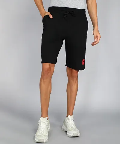 Stylish Fleece Solid Regular Shorts For Men