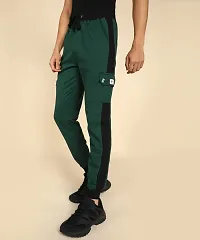 Stylish Green Cotton Blend Solid Regular Fit Regular Track Pants Pack Of 1-thumb1