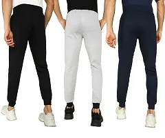 Stylish Multicoloured Cotton Blend Solid Regular Fit Regular Track Pants Pack Of 3-thumb1
