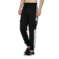 Stylish Black Cotton Blend Solid Regular Fit Regular Track Pants Pack Of 1-thumb1