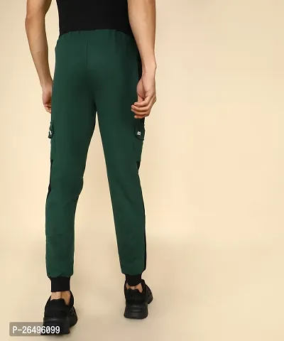 Stylish Green Cotton Blend Solid Regular Fit Regular Track Pants Pack Of 1-thumb3