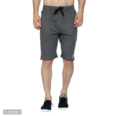 Stylish Fleece Solid Regular Shorts For Men-thumb0