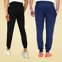 Stylish Multicoloured Cotton Blend Solid Regular Fit Regular Track Pants Pack Of 2-thumb1