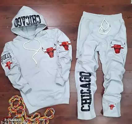 Men's Grey Color Tracksuits (Hoodie and Lower Set)