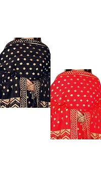 Elite Multicoloured Lycra Printed Dupattas Combo For Women Pack Of 2-thumb1