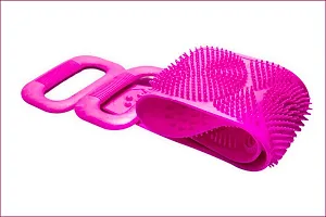 Quzi Multicolor Silicone Back Scrubber for Shower - Silicone Bath Body Brush for Cleaning Back - Flexible Bristles Silicone Bath Brush, Eco Friendly Comfortable Massage Scrubber (Pink)-thumb4