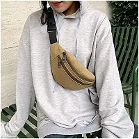 HOMMBAY Unisex Waist Pack Fashion Bag Casual Pack Phone Pouch Sports Belt Bag Women Bag for Belt Canvas Hip Bag Banana Bag (Khaki)-thumb1