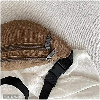 HOMMBAY Unisex Waist Pack Fashion Bag Casual Pack Phone Pouch Sports Belt Bag Women Bag for Belt Canvas Hip Bag Banana Bag (Khaki)-thumb4