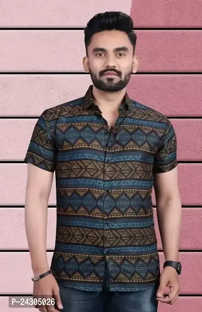 Stylish Multicoloured Cotton Short Sleeves Casual Shirt For Men