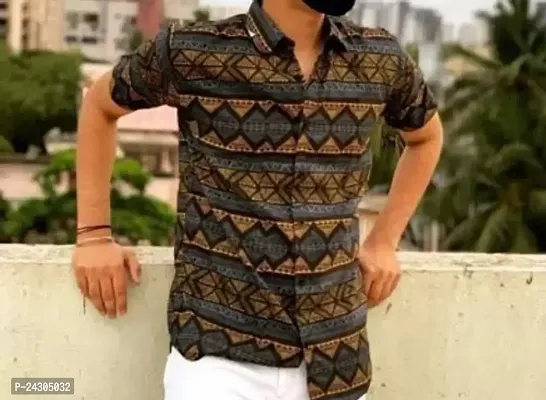 Stylish Multicoloured Cotton Short Sleeves Casual Shirt For Men