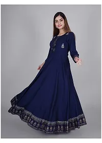 Blue Rayon Anarkali Ethnic Gowns For Women-thumb2