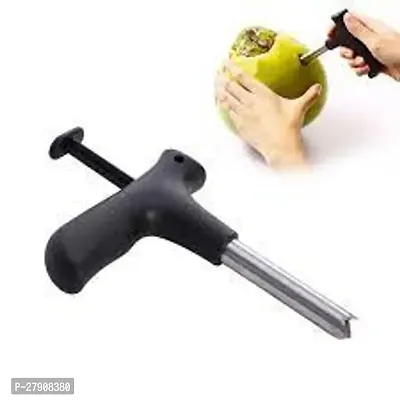 Tender Coconut Opener Stainless Steel Drill Cutter Peeler with Cleaner Stick Coconut Tool, Pack of 1-thumb0