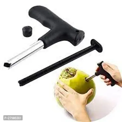 Tender Coconut Opener Stainless Steel Drill Cutter Peeler with Cleaner Stick Coconut Tool, Pack of 1