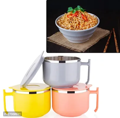 Maggie Soup Bowl with Handle   Lid Multicolor Pack of 1-thumb0