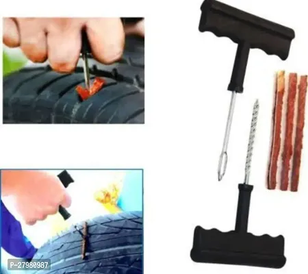 Tubeless Tyre Repair Emergency Kit with Rubberized Anti-Slip Hand Tools - Pack of 1-thumb0