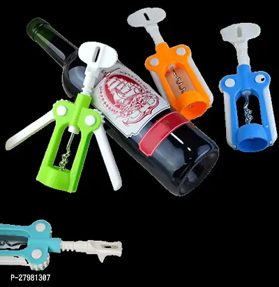 Plastic Corkscrew Bottle Beer Cap Opener - Wine Bottle Opener - Corkscrews Wine Cork Remover Pack of 1-thumb0