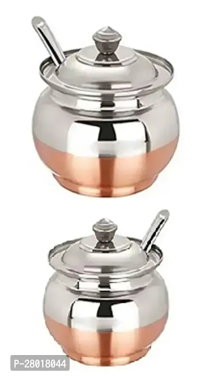 Qwid Copper Coated base Steel Ghee Pot With Spo..-thumb0