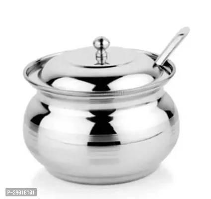 Durable Steel Ghee Pot With Spoon-thumb0