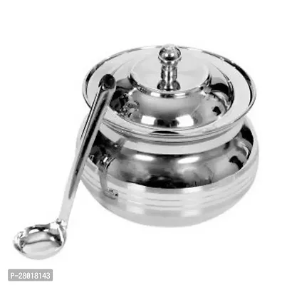 Qwid Steel Ghee Pot With Spo-thumb0