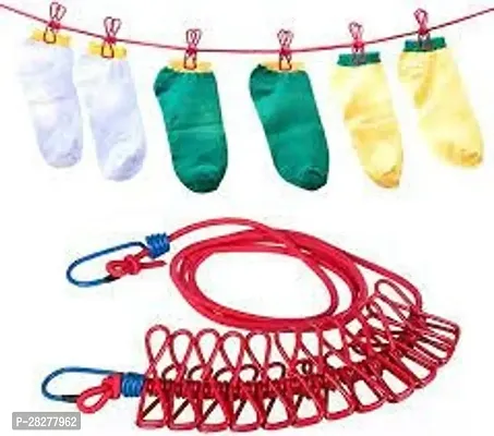 Elastic Clothesline Rope with 12 Clip Pack Of 1-thumb0