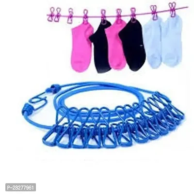 Elastic Clothesline Rope with 12 Clip Pack Of 1-thumb0