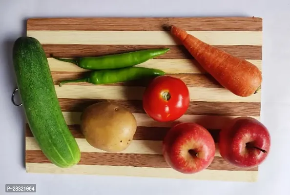 Qwid Wooden Chopping Board with Hanging Ring for Chopping Fruits,Vegetables,Meat Rectangular Shape Size 32x22 CM