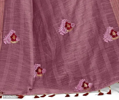 Fancy Soft Cotton Saree With Unstitched Blouse Piece (Maroon)-thumb5