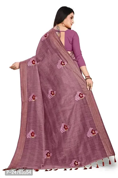 Fancy Soft Cotton Saree With Unstitched Blouse Piece (Maroon)-thumb3