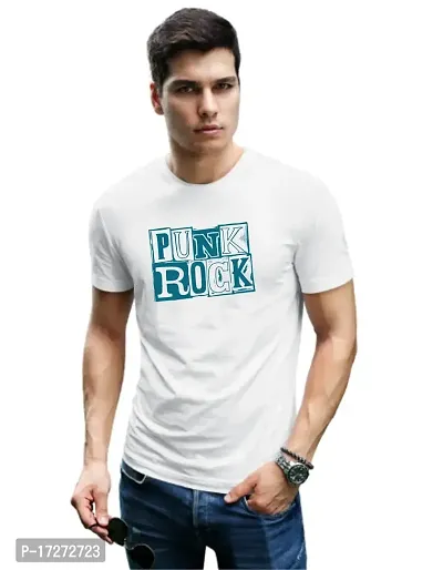 JAVA IMPRESSIONS White T-Shirt | Graphic Printed T-Shirt | Half Sleeves T-Shirt | Round Neck T-Shirt | White T-Shirt for Men | Punk Rock t-Shirt (X-Large, White)